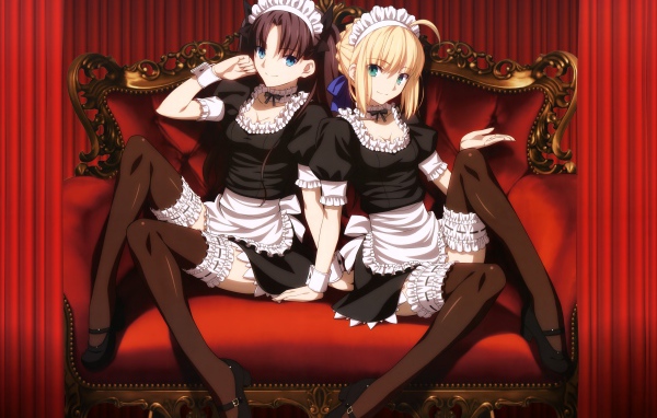 Девушки горничные в аниме Ночь прибытия