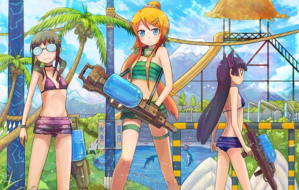 Девушки в аквапарке в аниме Моя сестренка не может быть такой милашкой