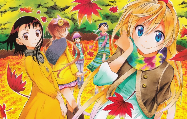 Девушки гуляют в саду, аниме Притворная любовь