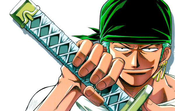 Зеленая косынка на голове пирата в аниме Большой куш