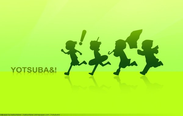 Зеленые силуэты персонажей аниме