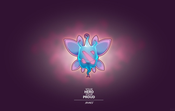 Герой аниме, фиолетовый фон