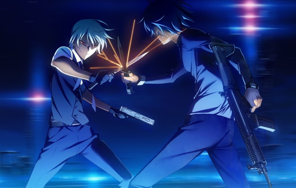 Ножевой бой в аниме Натюрморт в серых тонах