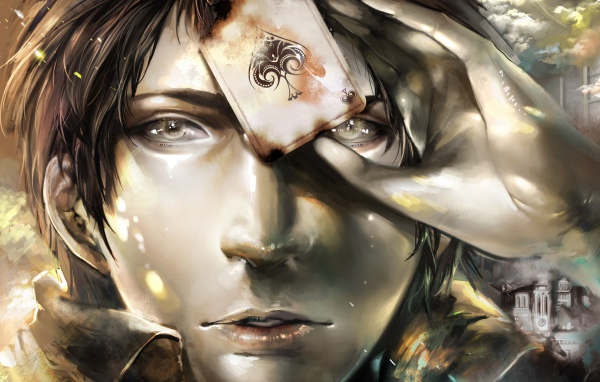 Парень с картой в аниме Вторжение гигантов