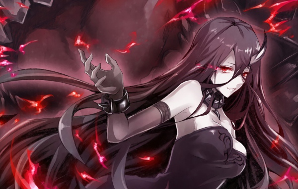 Красноглазая девушка из аниме Battleship Water Oni