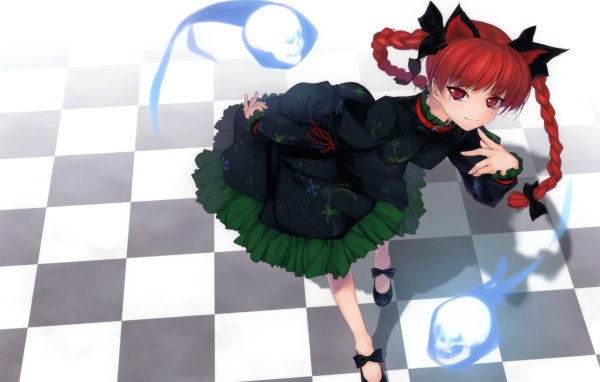 Рыжая девушка аниме с косами, Kaenbyou Rin