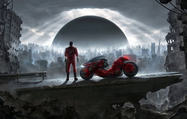 Руины старого города в аниме Акира