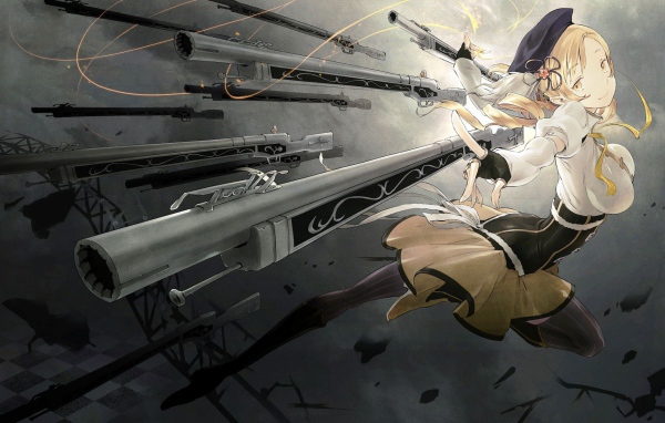 Набор оружия у девушки из аниме Девочка-волшебница Мадока