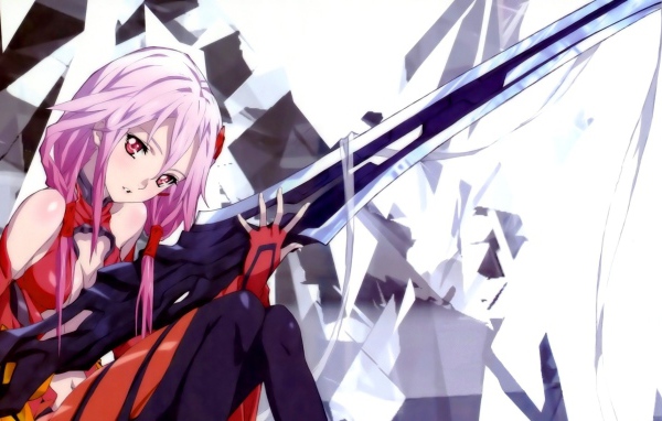 Меч в руке девушки аниме Корона грешника