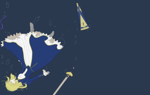 Поверженная Сайбер в аниме Ночь прибытия