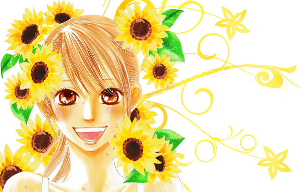 Девушка в цветах в аниме Тихаяфуру