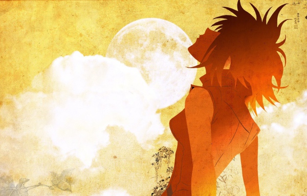 Девушка смотрит вверх в аниме 49 дней