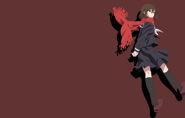 Девушка на коричневом фоне, аниме Kagerou Project