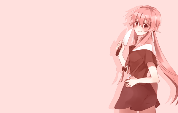 Девушка с ножом в аниме Яндере