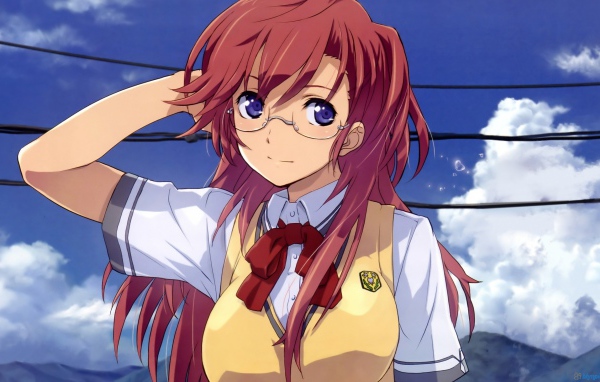 Девочка в очках из аниме Ждём тебя летом