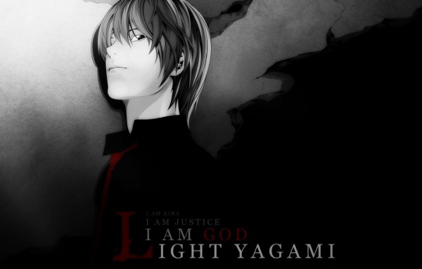 Парень на постере аниме Тетрадь смерти