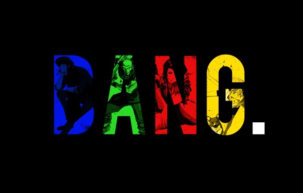 Надпись на черном фоне, аниме Ковбой Бибоп