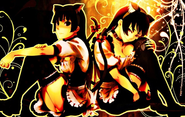 Две девушки из аниме Сумеречная дева и амнезия