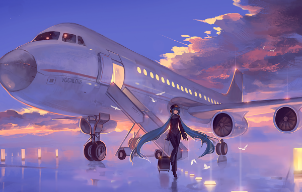 Вокалоид Hatsune Miku вышла из самолета