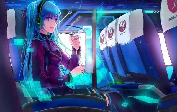 Вокалоид в салоне самолета, аниме Hatsune Miku