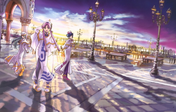 Прогулка на городской площади в аниме Ария