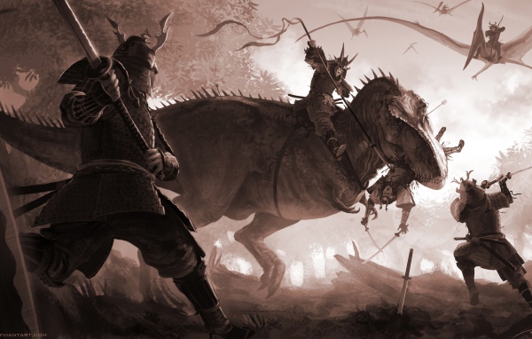 Воин на динозавре, аниме