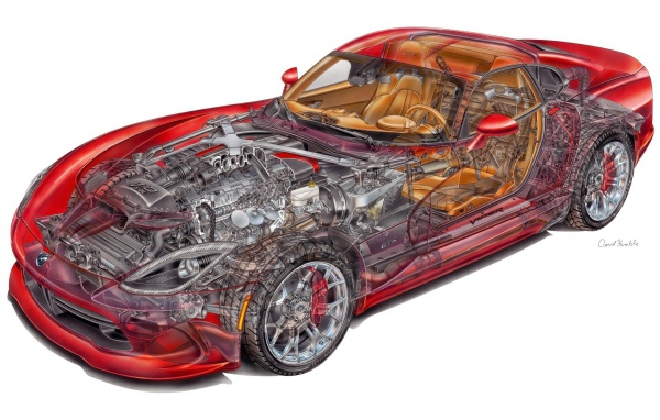 Внутреннее устройство спортивного автомобиля