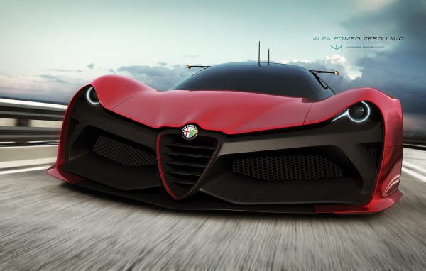 Красная Alfa Romeo Zero LM-C