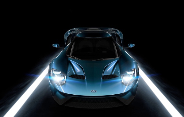 Неоновый автомобиль Ford GT 2015