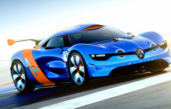 Голубой автомобиль Renault Alpine