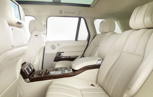 White leather interior Range Rover