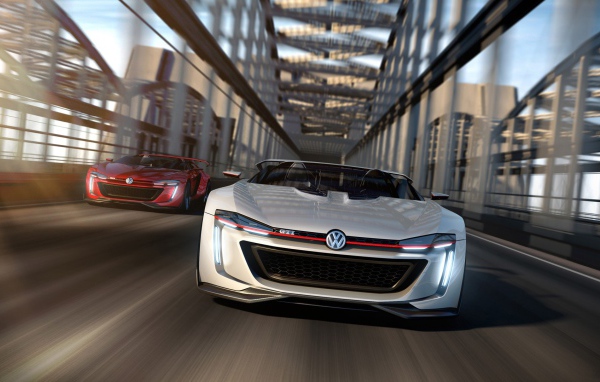 Белый кабриолет Volkswagen GTI Roadster