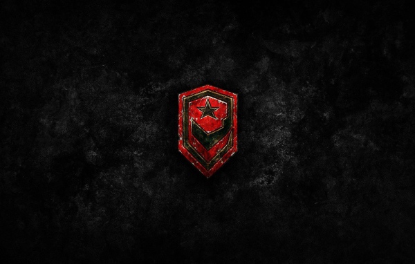 Красный значок из Starcraft II, черный фон