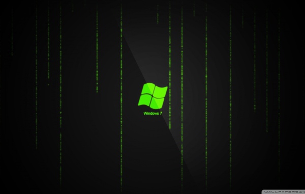 Кислотный логотип Windows, черный фон