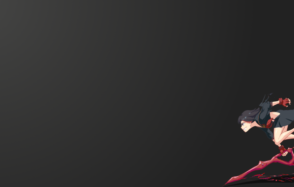 Девушка аниме Matoi Ryuuko, черный фон