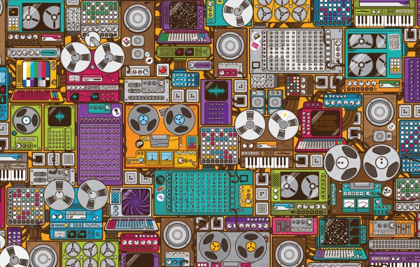 Фон из пленочных магнитофонов