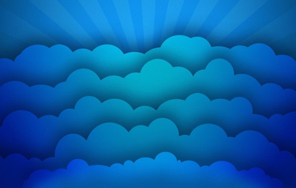 Синие облака и лучи, фон