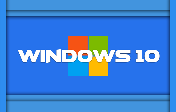 Голубой фон Windows 10 от Майкрософт