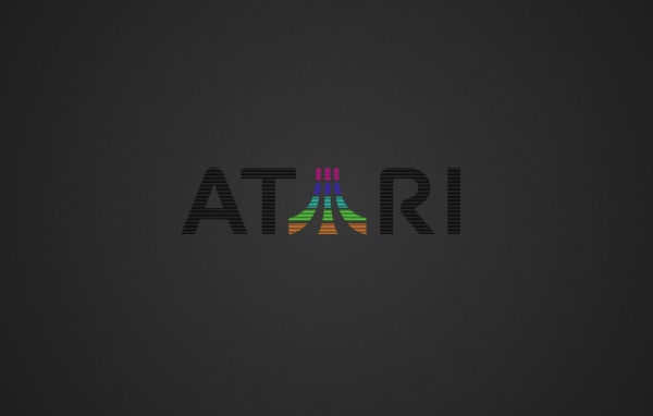 Надпись Atari, серый фон