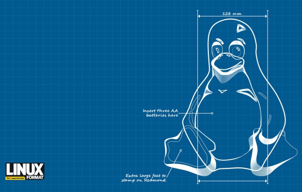 Чертеж пингвина Linux GNU
