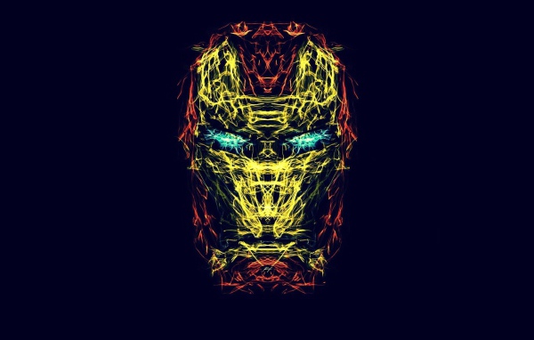 Схема маски Железного человека, синий фон