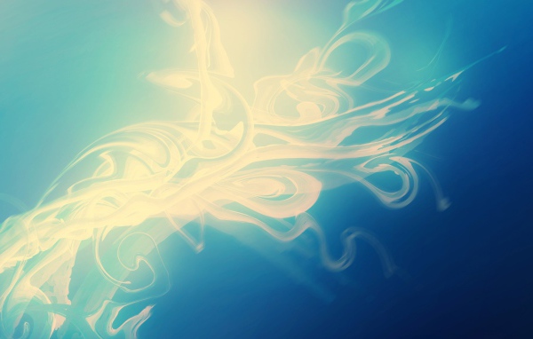 Энергетический вихрь на синем фоне