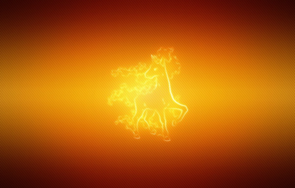 Огненный конь, оранжевый фон