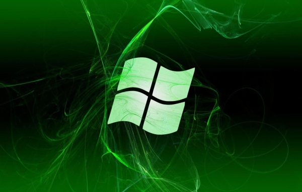 Флаг Windows, зеленый фон