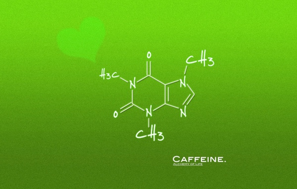 Формула кофе, зеленый фон