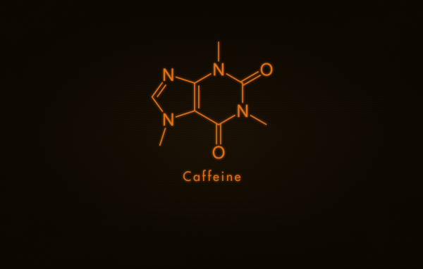 Формула кофе, коричневый фон