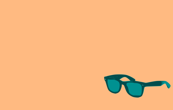 Очки, оранжевый фон