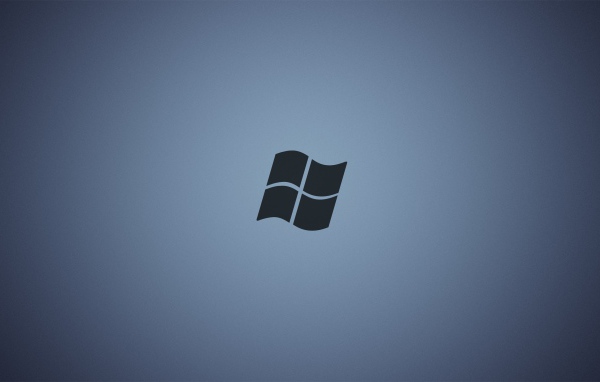 Серый логотип Майкрософт, сине-серый фон