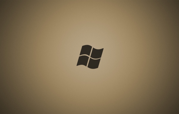 Серый логотип Майкрософт, коричневый фон