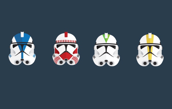 Шлемы командиров клонов из Звездных войн
